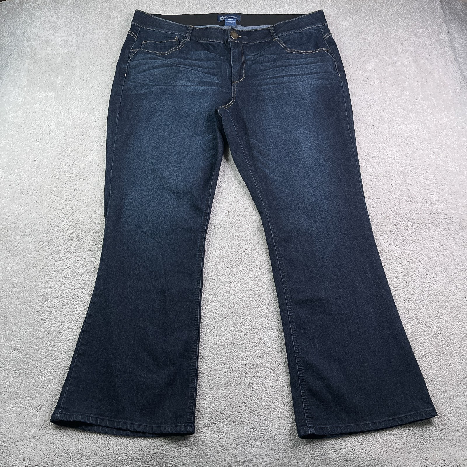 Democracy Jeans Womens 22w Blue Bootcut High Rise Dark Wash Stretch Denim